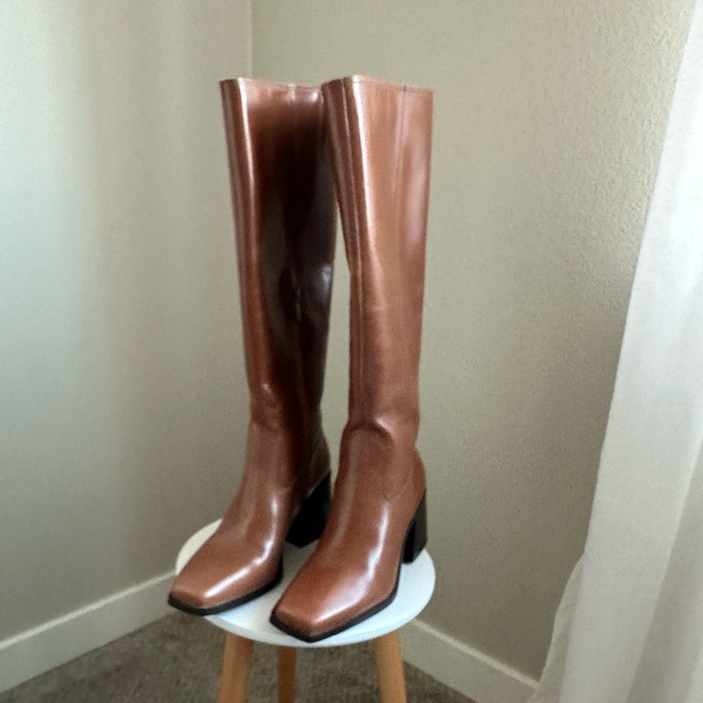 Vince Camuto Sangeti Block Heel Leather Boots
